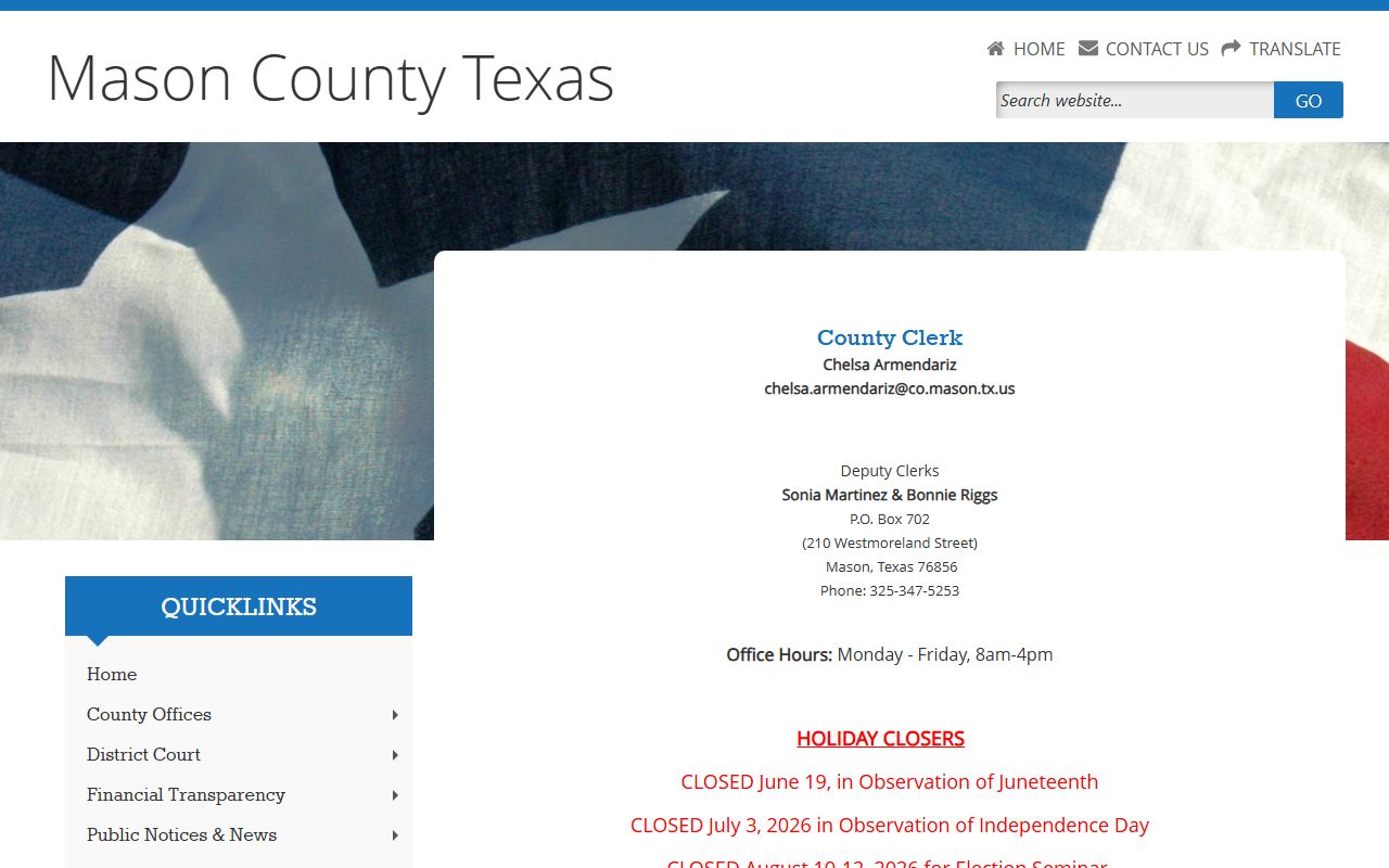 Mason County court records after arrest county clerk docket page