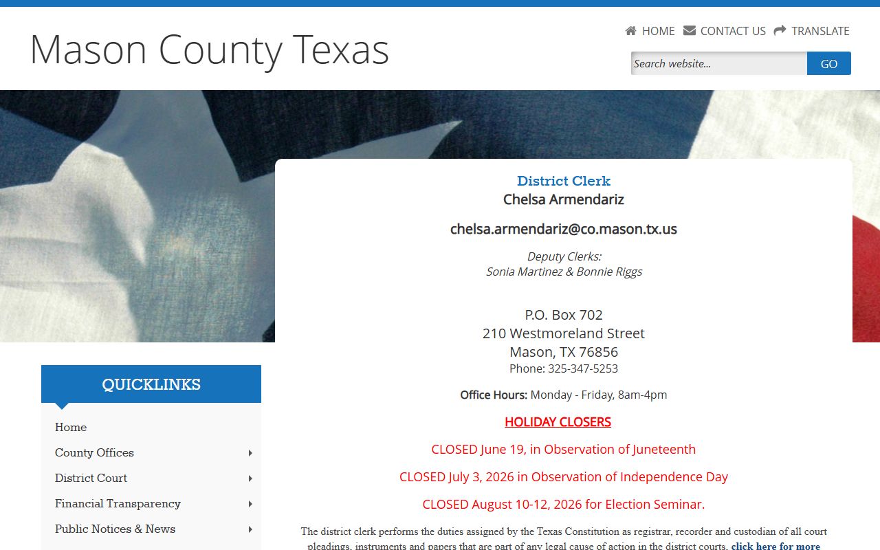 Mason County district court records after jail arrest docket page